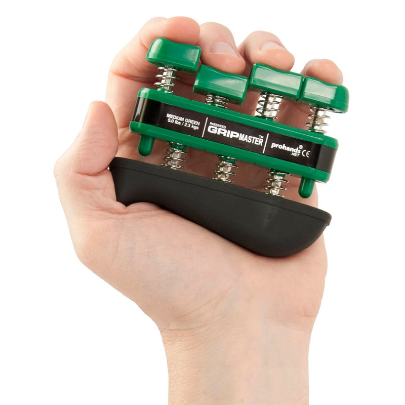 Prohands Gripmaster Rehab Hand Exerciser, Finger Exerciser (Hand Grip Strengthener), Spring-Loaded, Finger-Piston System, Added Palm Cushion, (5 lb Medium Tension, Green-Gripmaster Rehab) - Image 3